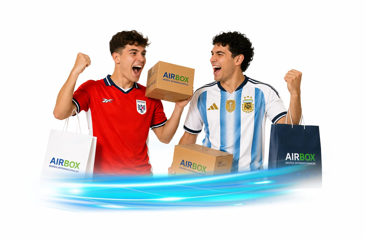 Chico con cajas